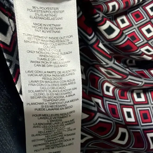 Kasper Women’s M Sleeveless Geometric Diamond Pleated Shell Blouse - Picture 5 of 6